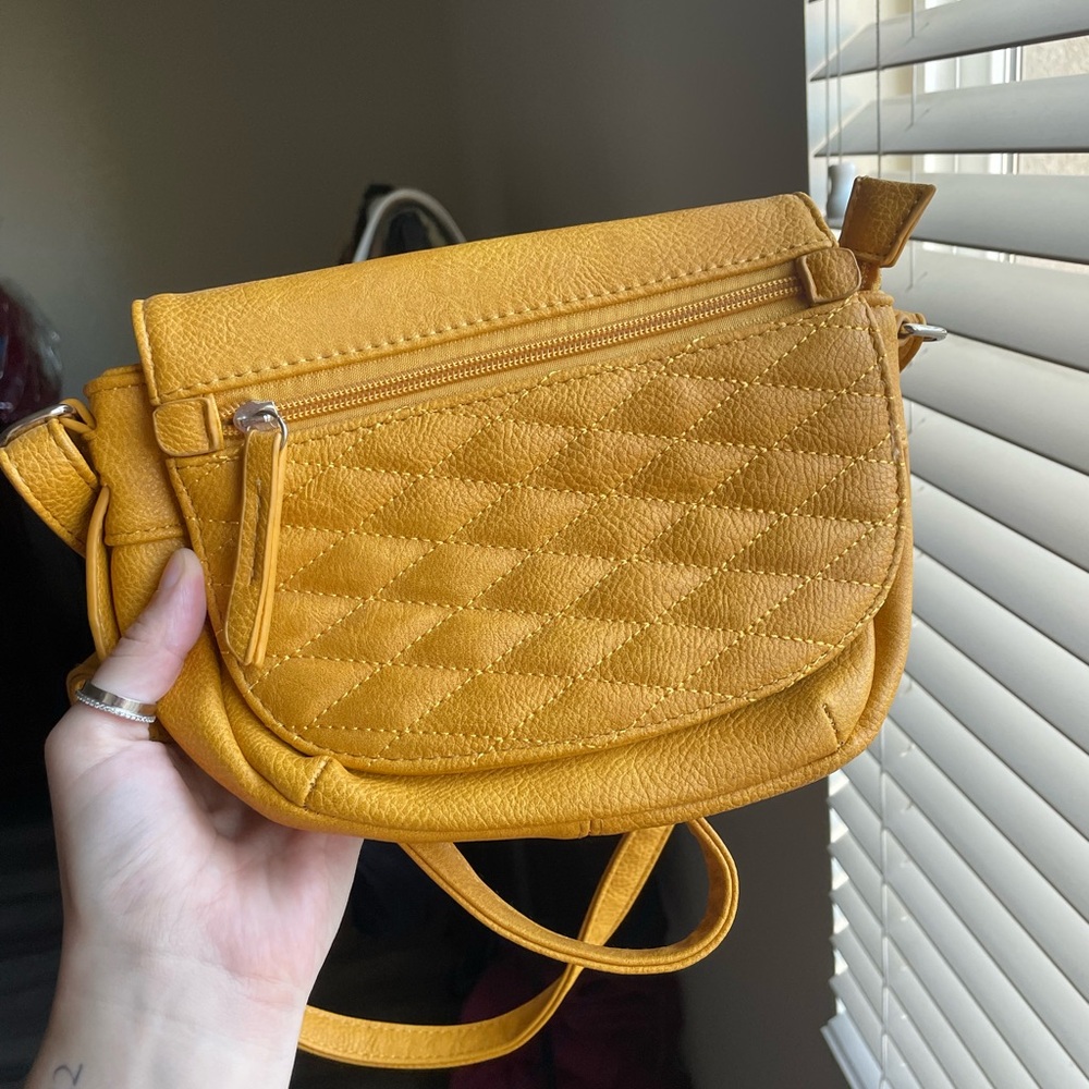 Yellow Quilted Crossbody Bag